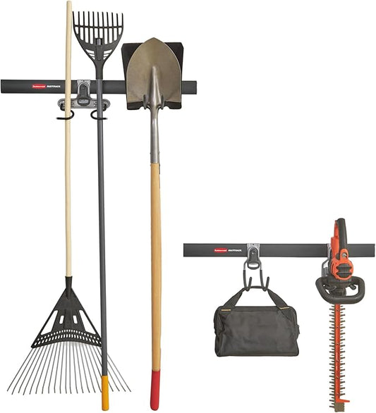 Rubbermaid FastTrack Garage Storage System Tool Hanging Kit, Wall Mount Holder for Garden Lawn Tools/Garage/Home Organization