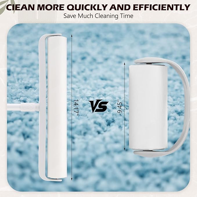 14.17" Large Lint Rollers for Pet Hair Extra Sticky 540 Sheets Roller with 45 Inch Extendable Long Handle Hair Mop for Cleaning Carpet Clothing, Couch Furniture Wall Cleaner Mop Dust Remover