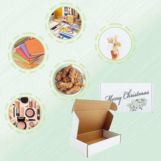 White Shipping Boxes 9x5x2 inch 50 Pack,Corrugated Boxes Mailer Packaging for Mailing Small Business，E-Commerce Gift Boxes for Wrapping Present Moving Storage Heavy Duty Recycled Cardboard Boxes