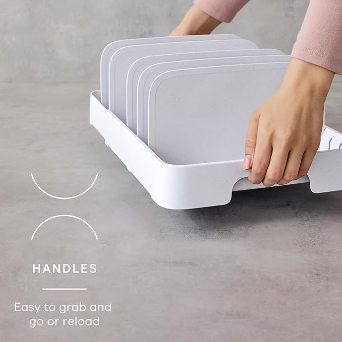 YouCopia StoraLid Expandable Food Container Lid Organizer with Tall Dividers, 40 Lid, Premium Edition