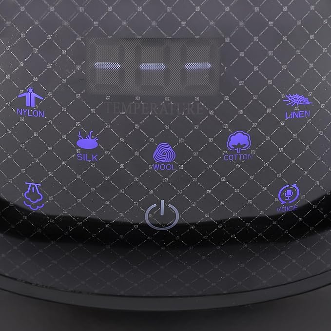 Large Steam Iron Press, LED Touch Screen Ironing Steam Press Machine, 1600w Clothes Press Machine, 5 Fabric Temperature Settings Pressing Iron for Clothes, Sheets