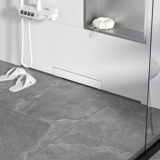 Linear Wall Drain 30’’, 304 Stainless Steel Side Drain w/Tiled Grate & Hair Strainer, Brushed Tiled Shower Drain for Bathroom, CUPC Certified