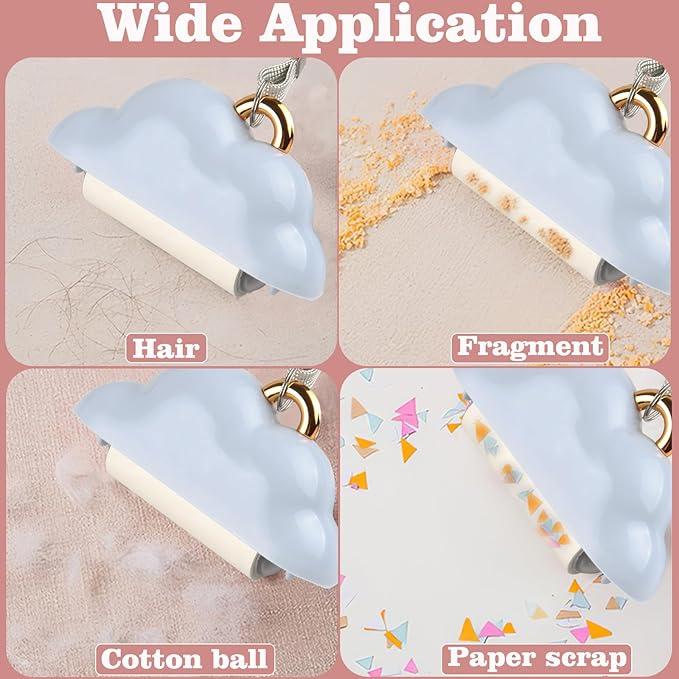 Mini Lint Roller Travel Size, Reusable Pet Hair Remover for Clothes with 150 Refillable Sheets (Blue)