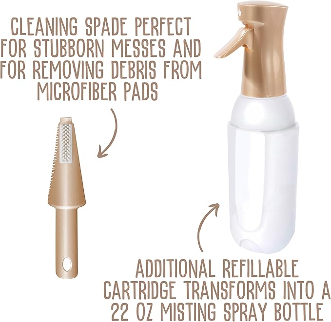 Quick Shine Ultimate Gold Spray Mop Kit | All-in-One 10 Piece Kit w/ Interchangeable Attachments | No Batteries Needed | Pro Cleaning System for All Floor Types | 2-in-1 Mop