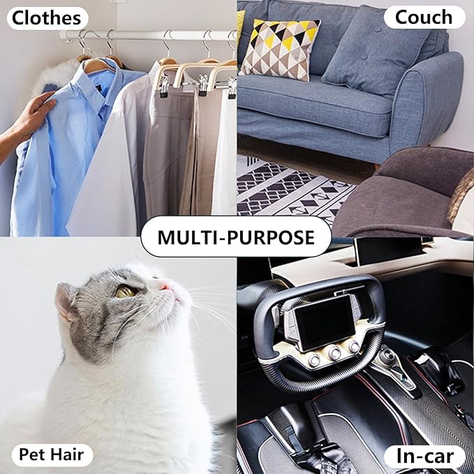 Mini Lint Roller with 150 Sheets, Travel Size Portable Lint Roller Compact Pet Hair Remover with 5 Refills, Sticky Dust Fuzz Fur for Travel Household (White)