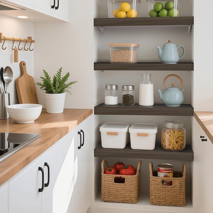 Wooden Wire Shelf Covers for Pantry & Closet – Wire Rack Covers for Shelves, Durable Wood Shelf Covers for Kitchen, Laundry Room, Storage Organization(Walnut,30in*16in)