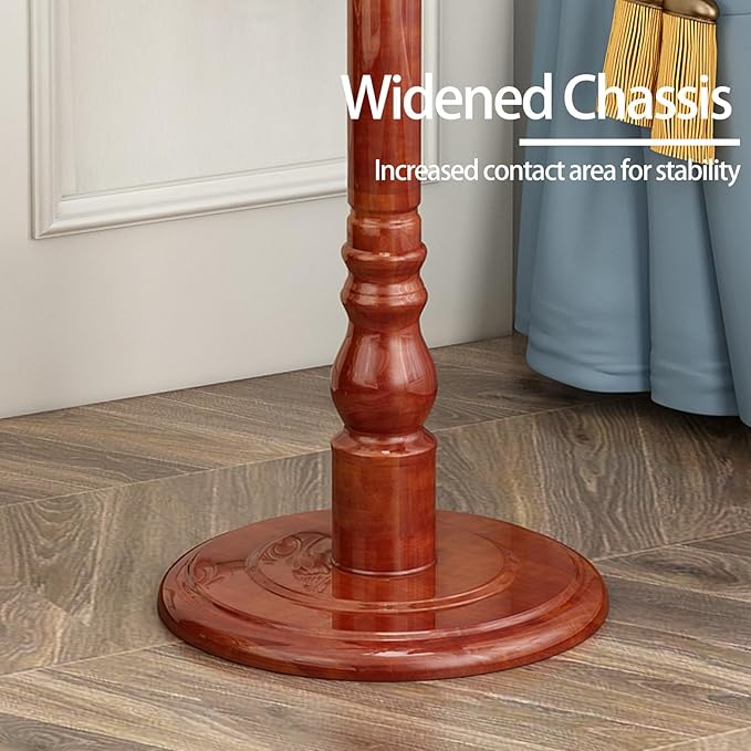 Wood Coat Rack, Heavy Duty Coat Rack Freestanding with 11 Smooth Hooks, Vintage Coat Tree, Clothes Hanger Stand with Stable Disc Base for Entryway, Bedroom (Light Brown)