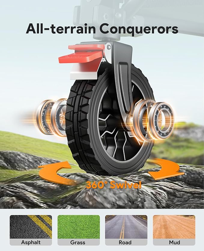 Wagon Carts Foldable, 180L Collapsible Foldable Wagon with 330lbs Weight Capacity, Heavy Duty Utility Cart with Drink Holders and Brakes for Beach Camping Shopping Sports Wheelbarrows, Blue