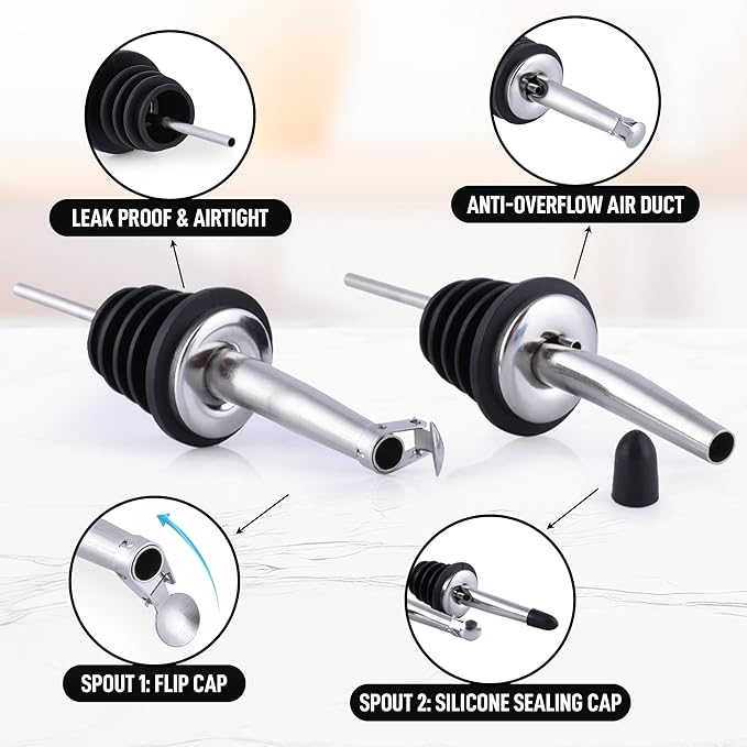 Zulay Olive Oil Dispenser For Kitchen, Glass Oil Container With Spout, Oil Decanter/Cruet Dispenser, Bottle Dispenser With Pourers and Funnel, 1 Pack (Clear)