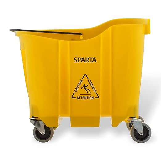SPARTA 7690404 Omnifit Plastic Mop Bucket For Cleaning, 35 Quarts, Yellow