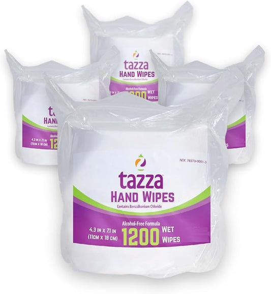 Tazza TAZZAWP1200 Wet Wipes - Bulk 4 x 1200 Ct, Durable Pre-Saturated Cleaning Gym Wipes. 1 penny a wipe!