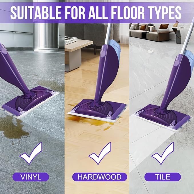 Mopping Pad Refill for Wet Jet Mop, Disposable Multi Surface Wetjet Hardwood Floor Cleaner Spray Mop Pads Refills, Thickness & Absorbent (120)