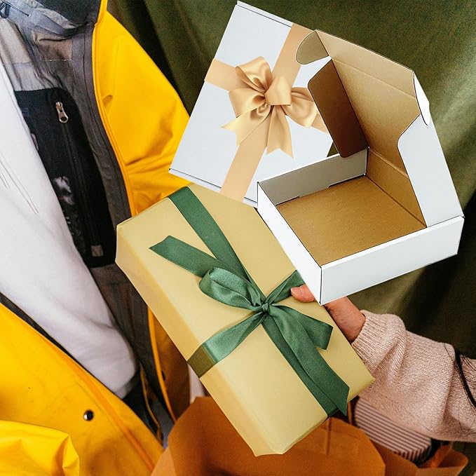 White Shipping Boxes 9x7x2 inch 25 Pack,Corrugated Boxes Mailer Packaging for Mailing Small Business，E-Commerce Gift Boxes for Wrapping Present Moving Storage Heavy Duty Recycled Cardboard Boxes