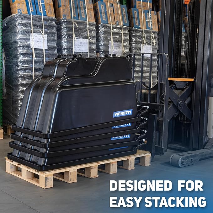 Tilt Truck, 1/2 Cu. Yd. Capacity Dump Cart with Non-Marking 12” Wheels & 5” Casters & Forklift-able Frame for Jobsites, 850 lbs, Trash Cart with Wheels DUC12T-F-NM