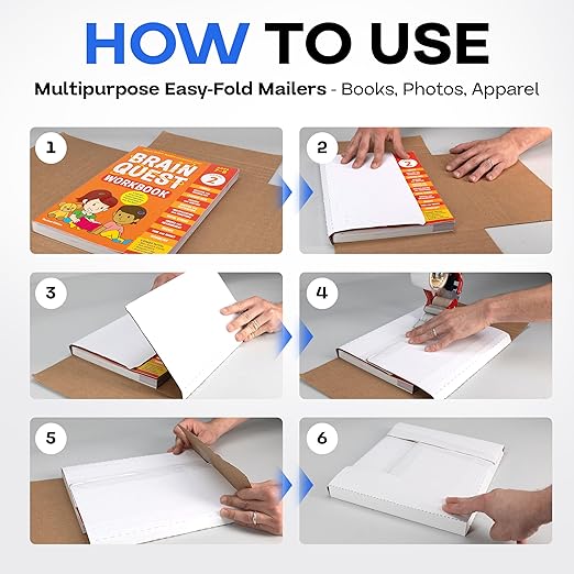 White Mailing Boxes 12"x10.5"x2", Pack of 10, USA-Made - Strong, Easy to Fold Cardboard Boxes for Secure Storage, Shipping and Moving - Water-Resistant and Snug Fit Cardboard Mailers by IDL Packaging