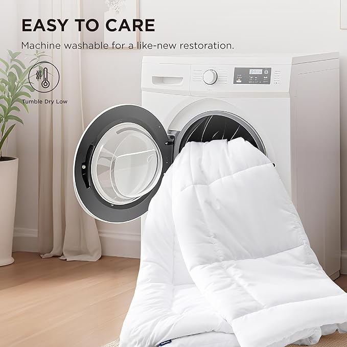 Bedsure Comforter Duvet Insert - Quilted Comforters Twin Size, All Season Duvet, GentleSoft Down Alternative Bedding, with 8 Tabs, Gifts for Women/Men, White, Twin 88 x 68 Inches