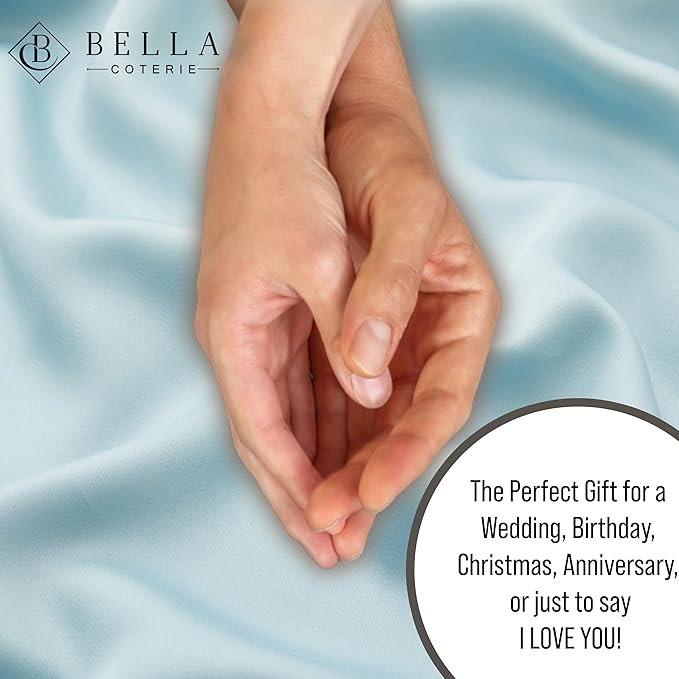 Bella Coterie Luxury Bamboo Viscose King Size Duvet Cover Set | 100% Organically Grown | Corner Ties | Ultra Soft | Cooling | Two Pillow Shams | 106 x 94 | No Insert [Coastal Blue]