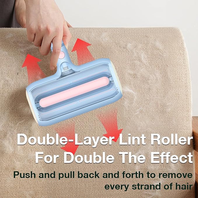 Pet Hair Removal Tool: New Upgraded Pet Hair Remover with Fur Bin-Reusable Lint Roller for Pet Hair-Cat and Dog Hair Remover for Couch, Furniture, Carpet, Clothes, Car Seat - Essential for Pet Owners