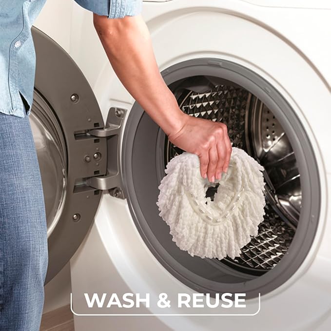 O-Cedar Easywring Microfiber Spin Mop & Bucket Floor Cleaning System with 1 Extra Refill,Red / Gray