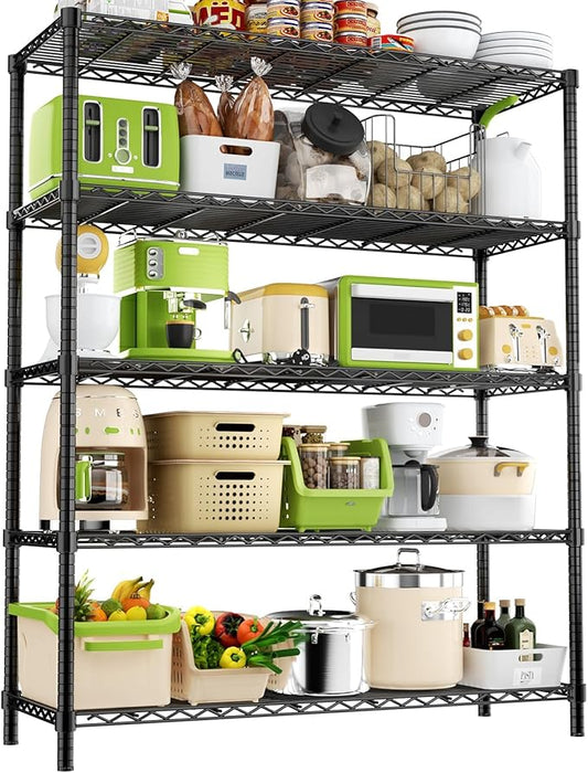 45" W x 20" D x 72" H Heavy Duty Wire Shelving Unit, 5-Tier Utility Storage Rack 2000 lbs Capacity, Adjustable Garage Shelves for Kitchen Garage Pantry, Easy Assembly