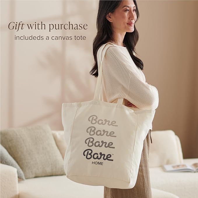 Bare Home 100% Organic Cotton Sateen Duvet Cover Set - Extra Long Size - 400 Thread Count - Smooth Sateen Weave - Warm & Luxurious - Duvet Cover (Twin/Twin XL, Light Grey)