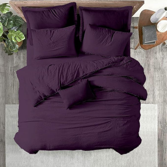 Kotton Culture 120"x120" 1 Pc Super King Plus/Super Oversize King Duvet Cover Only 100% Egyptian Cotton - 1000 TC Comforter Cover, Zipper Closure & Corner Ties - Fits Only Extra Large Inserts - Plum