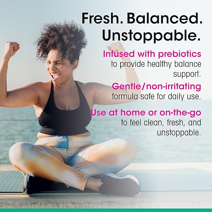 vH essentials Feminine Cleansing Wipes 32 ct. pH Balanced, Prebiotics, Tea Tree & Aloe, Soothing Witch Hazel, Odor-Blocking Formula, Vaginal and Perianal Care, Paraben, Alcohol, and Fragrance-Free