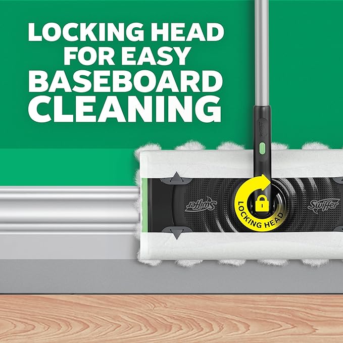 Swiffer Sweep & Mop Deluxe 2-in-1 Floor Mopping and Sweeping Kit, Multi-Surface Kit for Floor Cleaning, Includes 1 Sweeper Device, 5 Heavy Duty Dry Sweeping Cloths, 6 Heavy Duty Wet Mopping Cloths