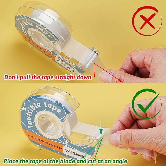 Tape Refills with Dispenser, 24 Roll Invisible Tapes, 3/4 Inch X 1000 in, Gift Wrapping Tapes Supplier for Christmas Home School Office Use