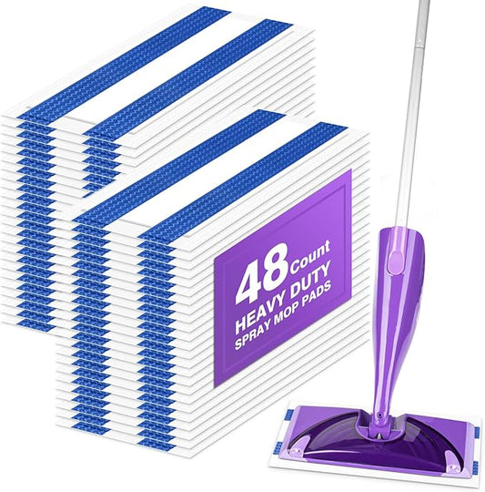 Orighty Dry Mop Pads Refill Compatible with Swiffer Wet Jet, Multi-Layer Mopping Pads, Multi Surface WetJet Hardwood Floor Cleaner Spray Mop Pads Refills, 48 Count