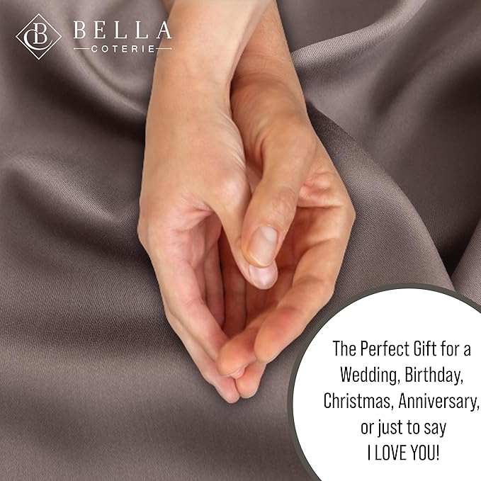 Bella Coterie Luxury Bamboo Viscose California King Size Duvet Cover Set | 100% Organically Grown | Corner Ties | Ultra Soft | Cooling | Two Pillow Shams | 106 x 94 | No Insert [Mocha]