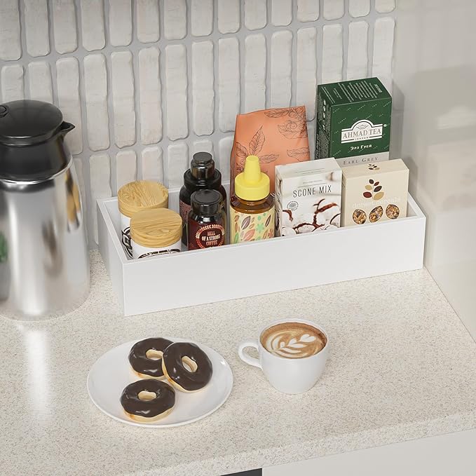 ZHWS Toilet Paper Basket, Bathroom Basket, Toilet Tank Tray for Storage Toiletries, Back of Toilet Organizer, Bathroom Vanity Tray for Makeup, Decorative Tray, Toilet Tank Basket 15" x 6" x 3 White