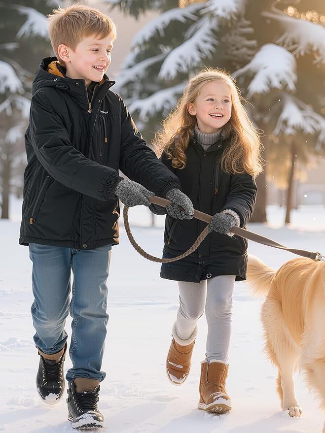 Cooraby 24 Pairs Kids Gloves Winter Magic Gloves Warm Knitted Stretchy Full Fingers Glove for 6-11 Years