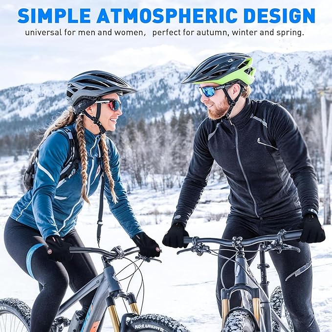 Winter Gloves, Thermal Touch Screen Windproof Gloves, All-Day Warmth, Windproof Waterproof for Running Cycling Driving Hiking for Men Women (L)