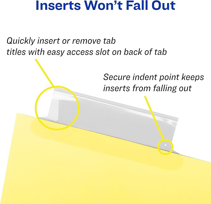 Avery Big Tab Insertable Dividers for 3 Ring Binders, 8-Tab Set, Buff Paper, Clear Tabs, Binder Divider Value Pack of 11112, 24 Sets Total (11115)
