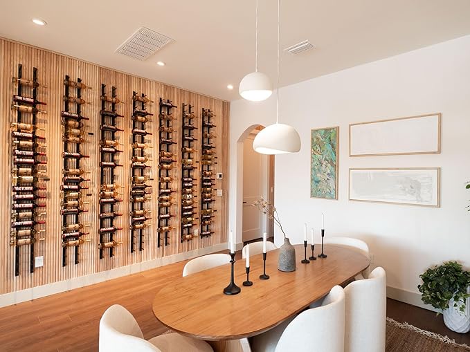 Ultra Wine Racks Wall Mounted Label-Out Wine Racks (4 Foot 3 Deep, Matte Black, 36 Wine Bottles) - Modern Metal Wine Storage, for Home Bar, Kitchen, Dining Rooms, & Wine Cellars