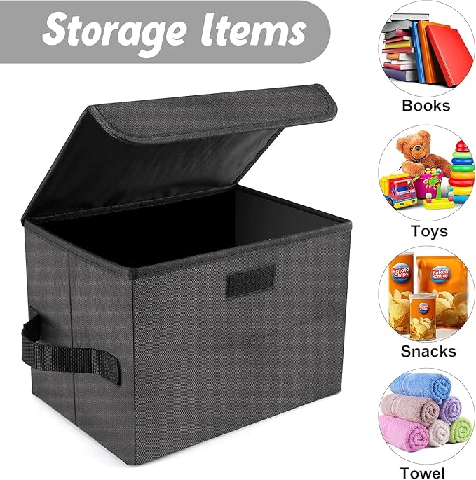 Vinyl Record Storage Box for 12-inch Records Crate Holds up to 90 records,Pack of 1-14x 13x 13 Inch LP record storage for Valuable Album Collection - Black