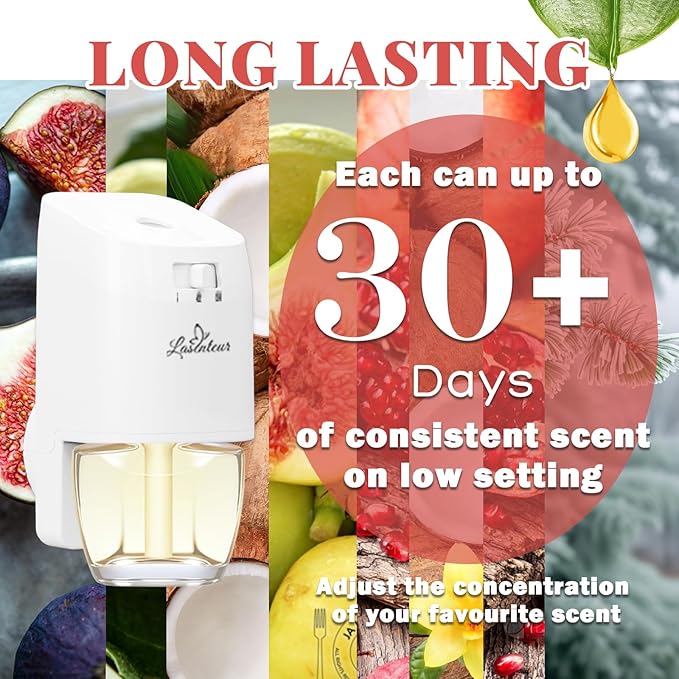 Plug In Refills Air Freshener – 12 Pack Oil Refills, Mediterranean Fig, Black Pomegranate, Coconut Vanilla, Winter Cedar – 7.92 Fl Oz, Compatible with Air Wick & Glade, Not Include Glade Plus