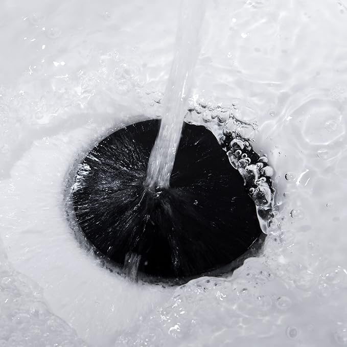 Pop up Sink Drain Stopper for Bathroom Vessel Vanity Sink Art Basin Matte Black, Big Cap Without Overflow, Metal Pop-up Drain Strainer with Detachable Basket Stopper