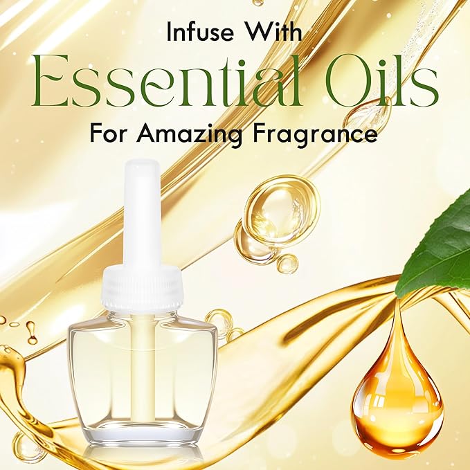 Plug in Air Freshener Refills 8 Pack - 4 Scents Essential Oil Refill - Emotional Aromatherapy Scented Oils for Home, Bedroom, Bathroom Use, Compatible with Air Wick & Glade, Not Include Glade Plus