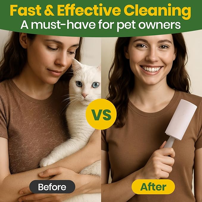 DELOMO Lint Roller 1,000 Sheets (5 Rollers + 5 Refills) - Lint Rollers for Pet Hair Extra Sticky, Mega Value Pet Hair Removal Tool for Clothes/Couch/Furniture/Car - Ideal for Pet Owners