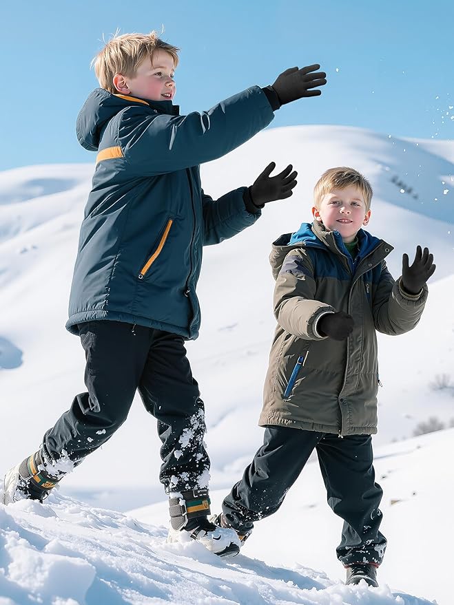 Cooraby 24 Pairs Kids Gloves Winter Magic Gloves Warm Knitted Stretchy Full Fingers Glove for 6-11 Years