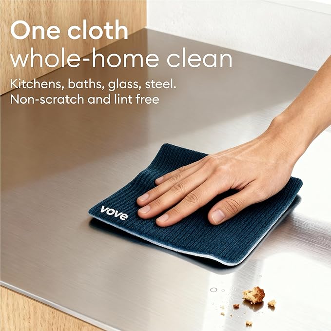 Vove Swedish Dishcloths 5-Pack, Botanical Garden - FSC Certified Cellulose & Cotton, Oeko-TEX Standard 100, Reusable Washable Kitchen Cleaning Cloths, Eco Friendly Floral Design