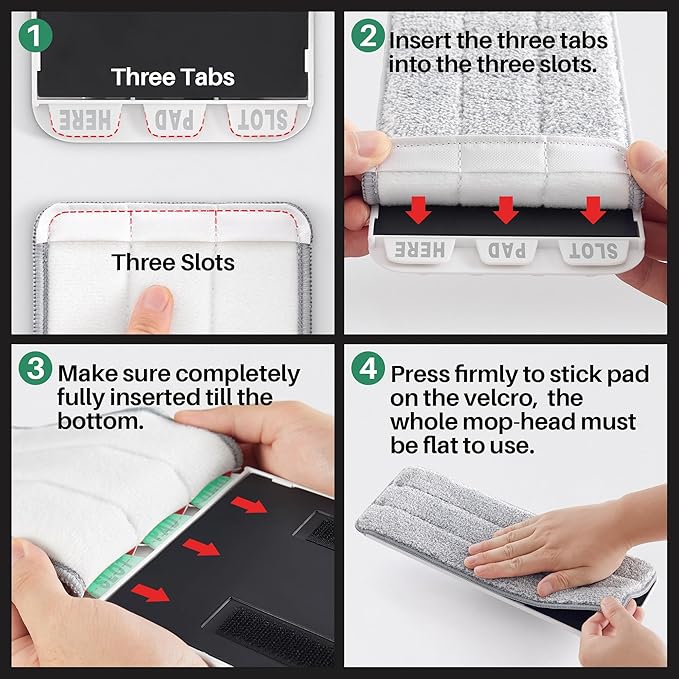 JOYMOOP Mop and Bucket Set - Mops for Floor Cleaning & Wall Cleaner with Long Handle, Include 5 Microfiber Mop Pads - Green Bucket (X-Large)