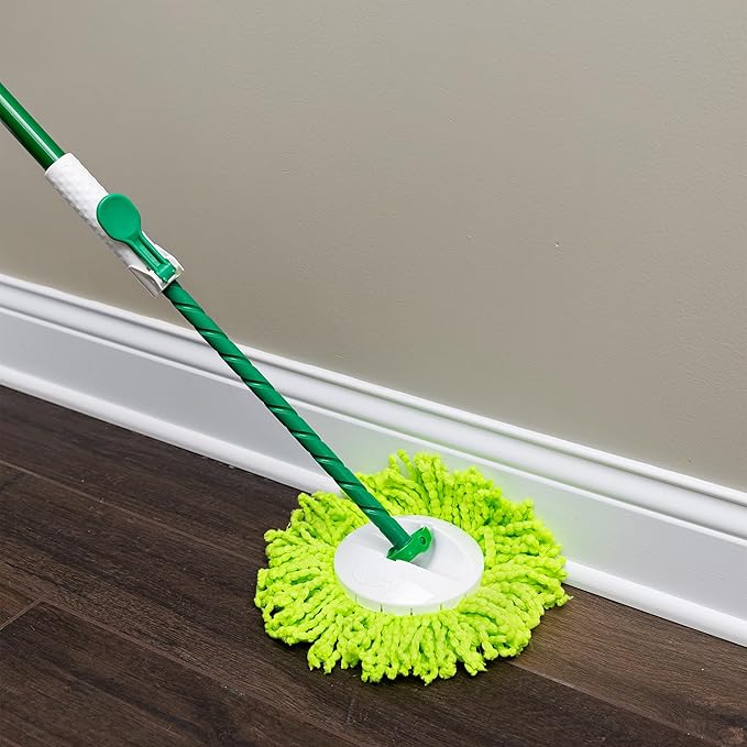 Libman Lightning Spin Mop System Plus 3 Refill Head | Mop and Bucket with Wringer Set | Floor Mop | Spin Mop | Libman Mop | Mops for Floor Cleaning | Hardwood Floor Mop | 4 Total Mop Heads Included
