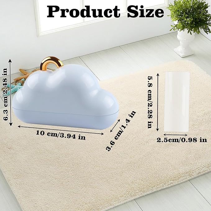 Mini Lint Roller Travel Size, Reusable Pet Hair Remover, Portable Lint Roller for Clothes with 150 Sheets Refillable (Blue&Black)