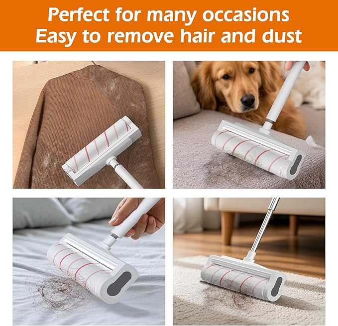 9.45 Inch Extra Sticky Lint Roller Refills 3 Pack (270 Sheets) –Compatible with 9.45 Inch Lint Rollers Pet Hair and Lint Cleaning on Furniture, Carpets, and Clothes
