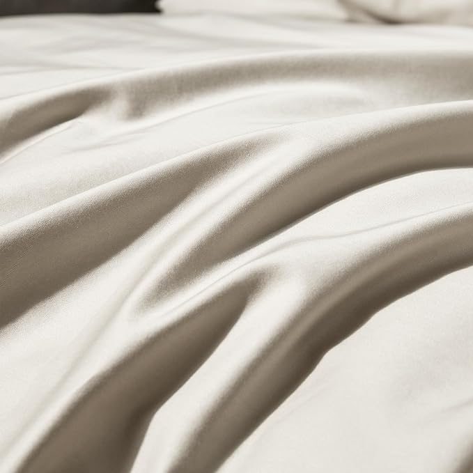 MooMee Duvet Cover Set 100% Extra Long Staple Cotton 600 Thread Count Silky Sateen Smooth Luxury Soft Breathable Durable Hotel Quality Bedding, 3 Pieces (Baby Blue, Queen 90"x90")