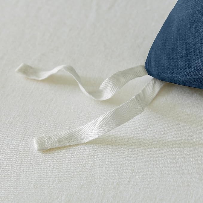 EVERLY100% Pure Linen Duvet Cover Set King Size104X90Inch 3pcs (1 Duvet Cover,2 Pillowcases) Soft and Breathable for All Season with Coconut Button Closure, Suitable for Hot Sleepers-Navy Blue