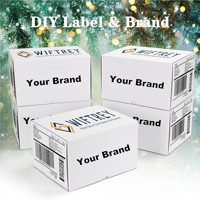 WIFTREY 12x8x6 inches White Shipping Boxes set of 15, 12 x 8 x 6 Corrugated Cardboard Boxes for Packaging Small Business, Moving, Mailing